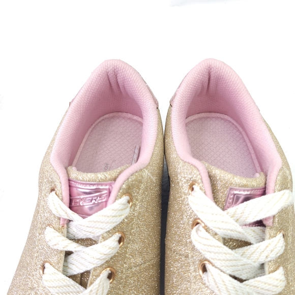 Skechers Omne Street Sneakers Gold Glittery Lace Up Shoes Womens Size 6 - Picture 5 of 7